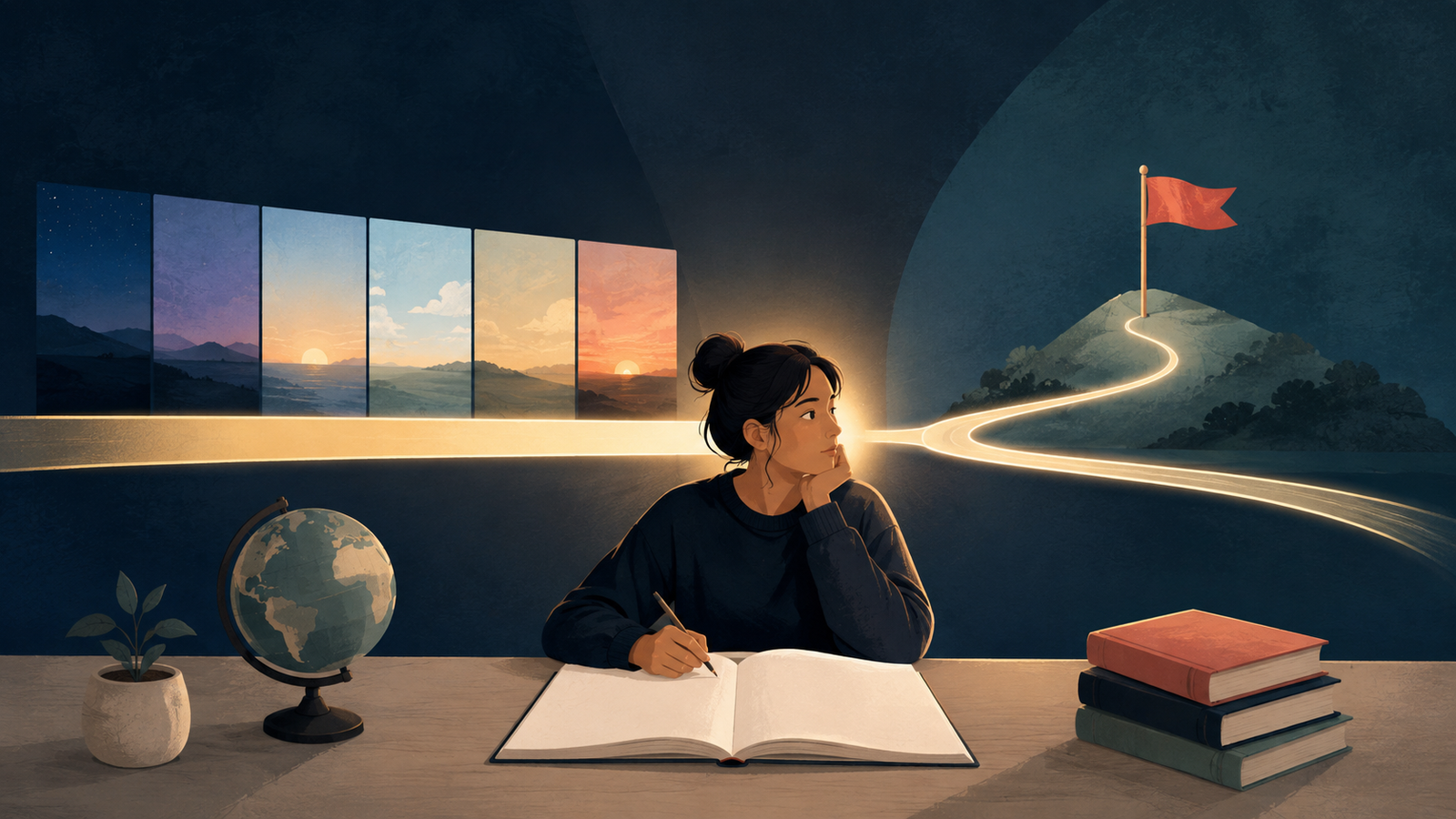 Ilustração editorial sobre A resposta curta: duração pede for; início pede since