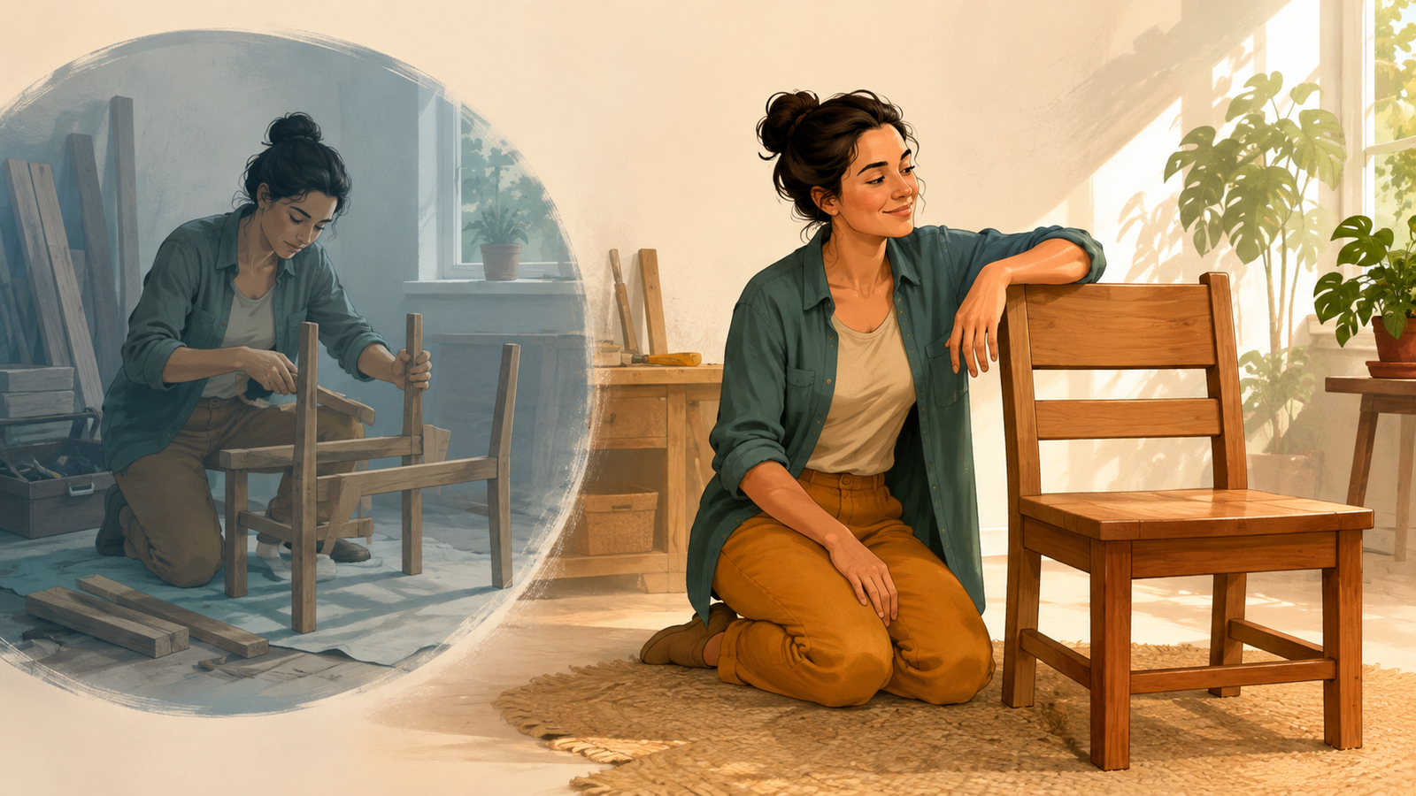 Ilustração editorial sobre Present Perfect ou Simple Past: a diferença central