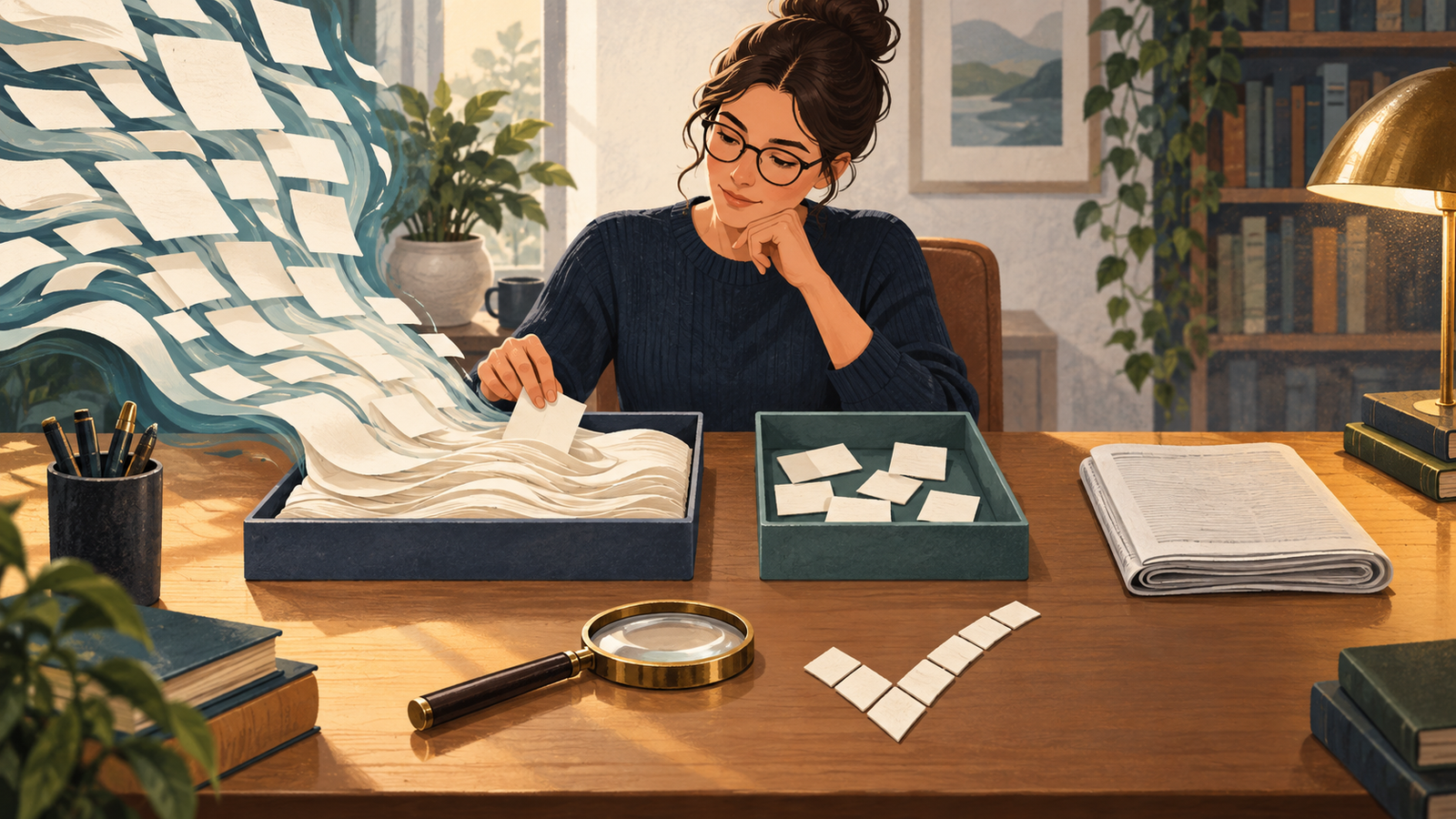 Ilustração editorial sobre Resumo para revisar antes de enviar