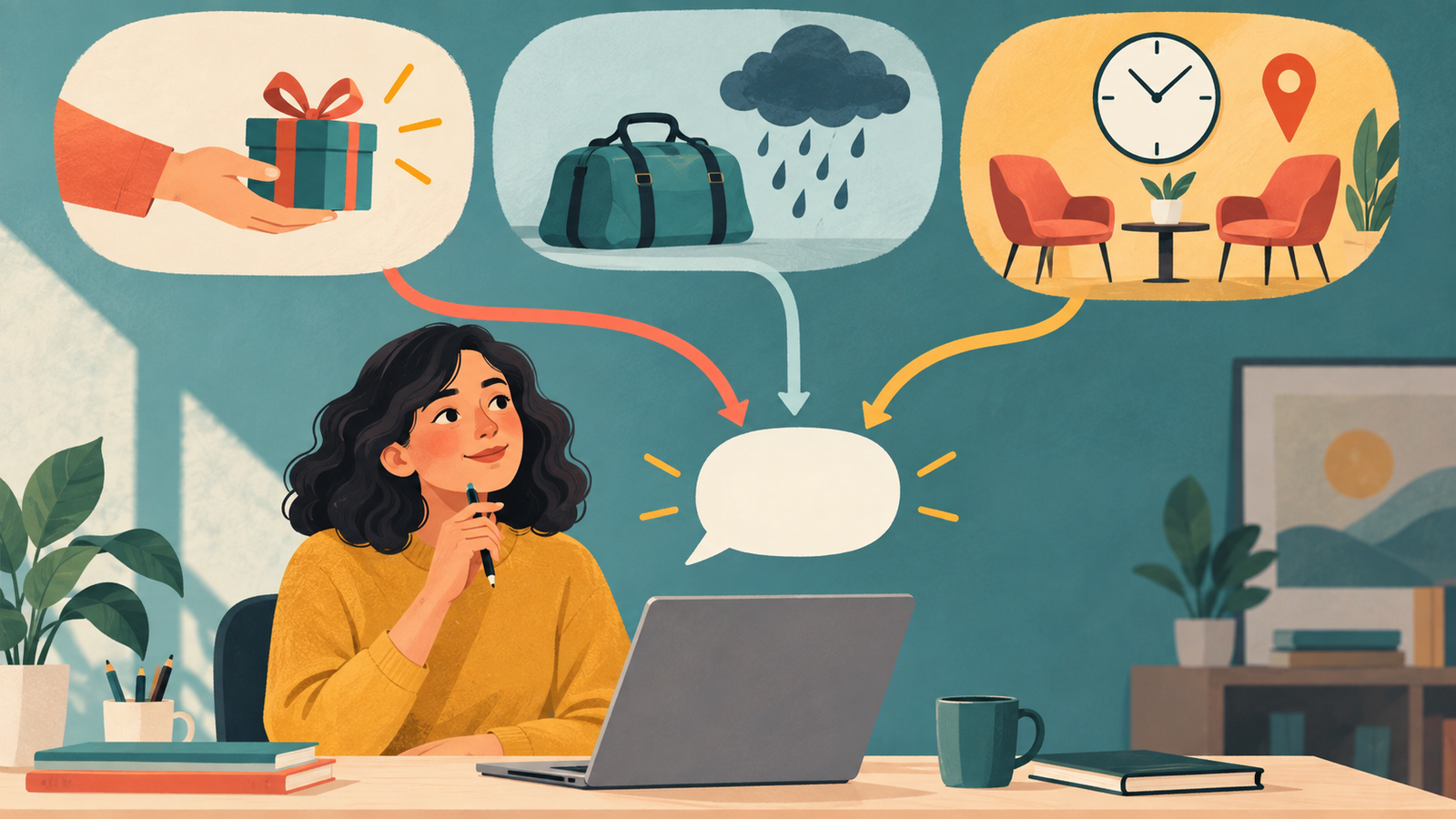 Ilustração editorial sobre Resumo para revisar antes de responder